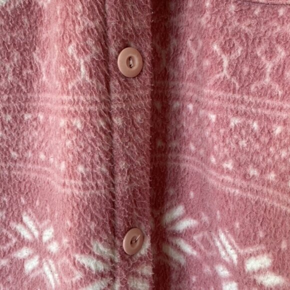 Vintage Great Lakes Country dusty pink snowflake polar fleece shacket top - Picture 9 of 9